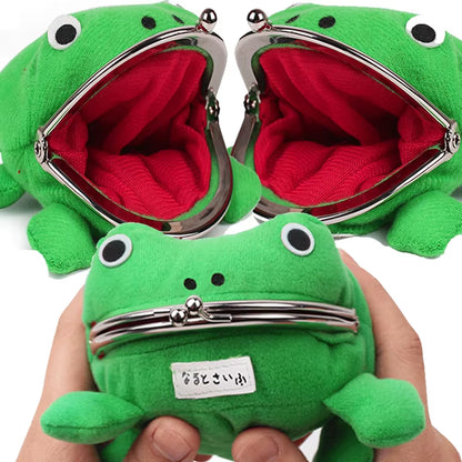 1PC Frog Coin Purses Cartoon Wallet Pouch Anime Manga Shape Fluff Clutch Cosplay Cute Wallet Purse Coin Holder Girls Gift